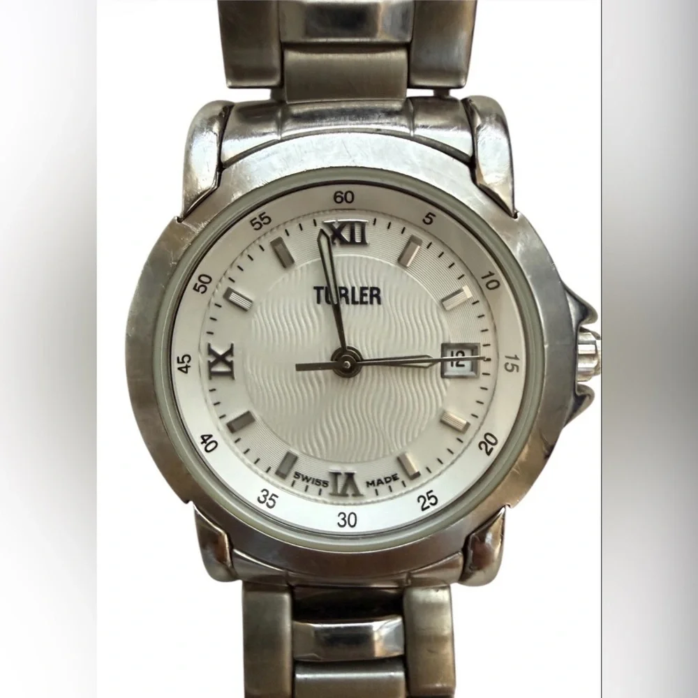 VINTAGE TURLER SWISS MADE WOMEN’S WATCH 30mm SAPPHIRE 100 M STAINLESS STEEL